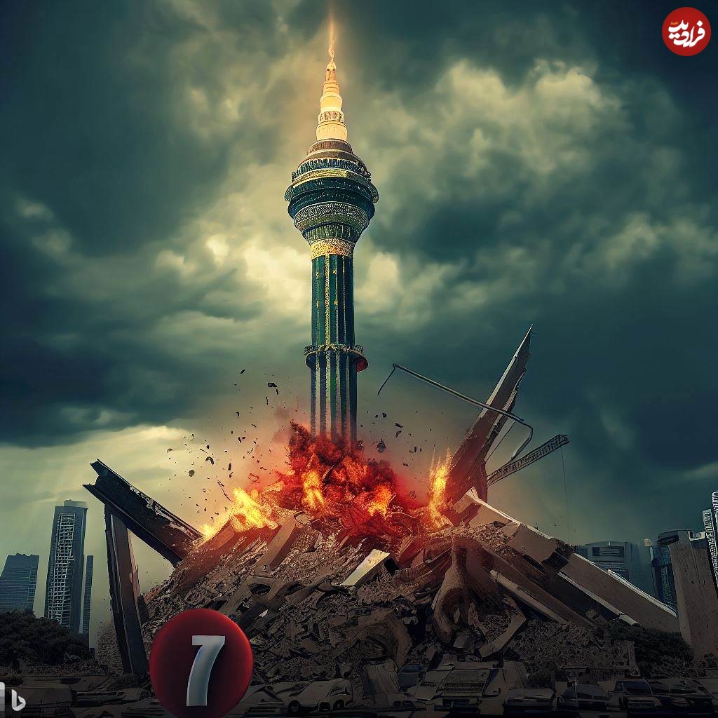 پیش بینی هوش مصنوعی از وضعیت برج میلاد بعد از زلزله 7.9 ریشتری تهران (عکس)
