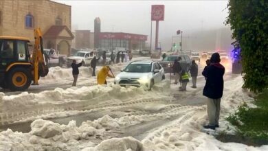 بارش شدید تگرگ در عربستان