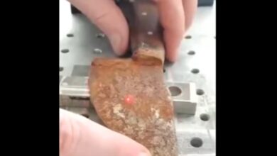 قدرت بالای لیزر در برق انداختن یک چاقو