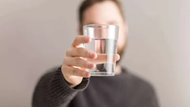 drinking hot water