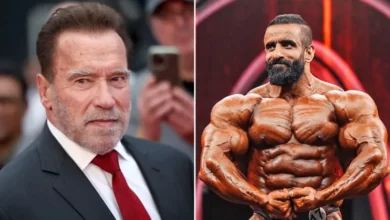 هادی چوپان با آرنولد شوارتزنگر