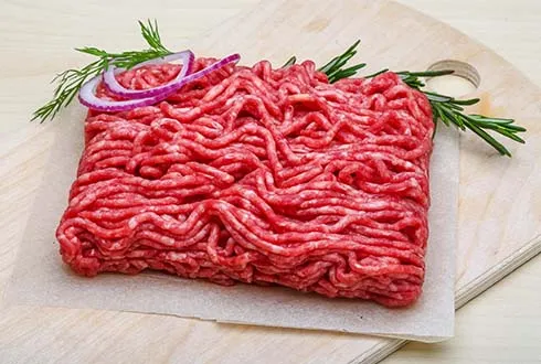 Minced meat without fat