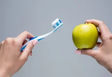 apples and brushing teeth
