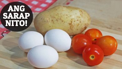 فرآیند پخت یک غذای ساده فیلیپینی با تخم مرغ، گوجه و سیب زمینی