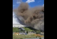 وقوع آتش‌سوزی در پایتخت قزاقستان (+ فیلم)