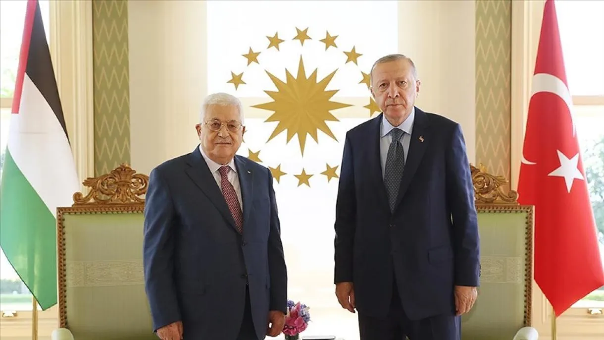 دیدار محمود عباس با اردوغان در مجتمع ریاست‌جمهوری