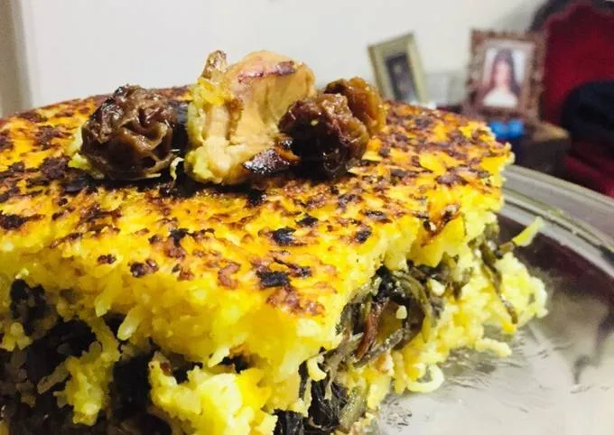 ته‌چین آلو اسفناج