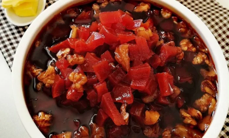 طرز تهیه مربای به با گردو