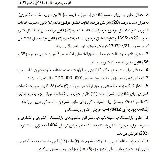 کف حقوق در سال ۱۴۰۴ مشخص شد1