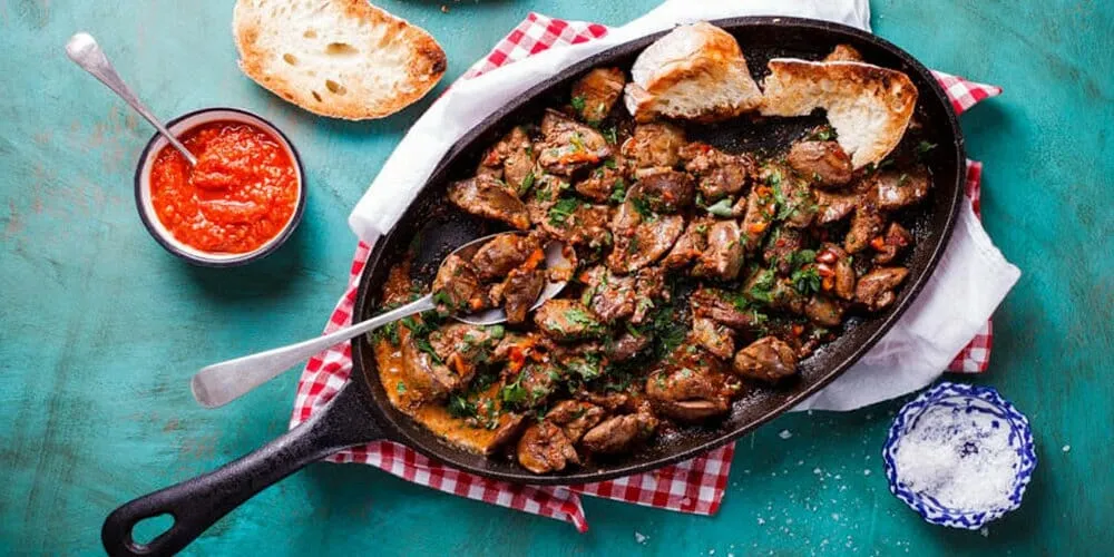 طرز تهیه خوراک جگر با رب انار1