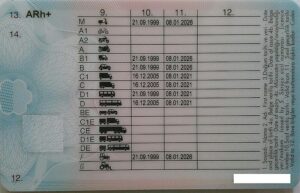Turkey driving licence back