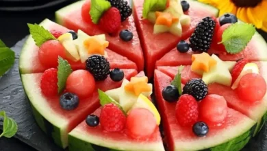 ایده‌ های تزیین هندوانه و میوه شب یلدا عکس18