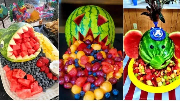 ایده‌ های تزیین هندوانه و میوه شب یلدا عکس6
