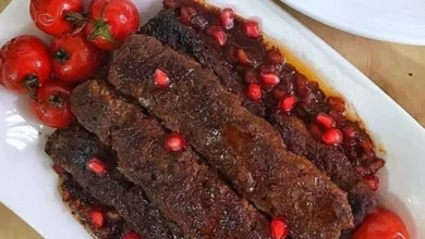 کباب تابه‌ ای با سس انار