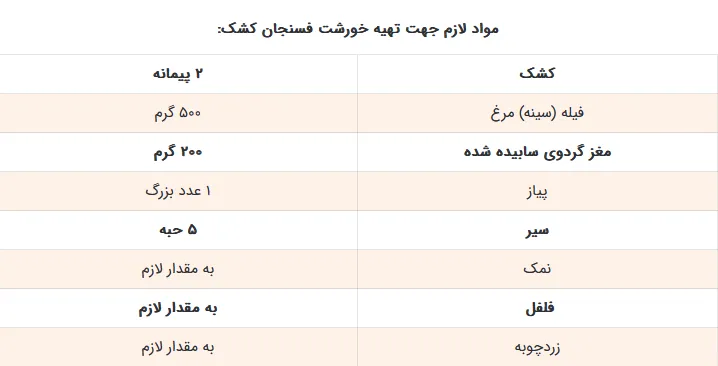 خورشت فسنجان کشک تفرشی