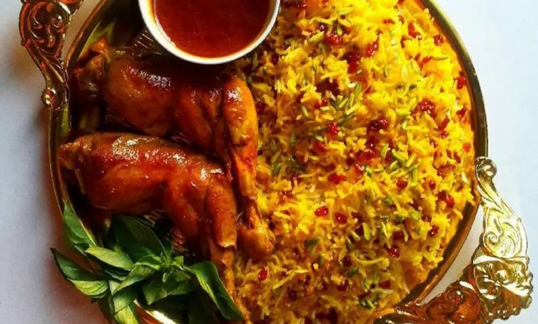 مرغ شاندیزی زعفرانی
