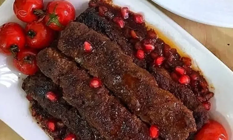 کباب تابه ای با سس انار و گردو