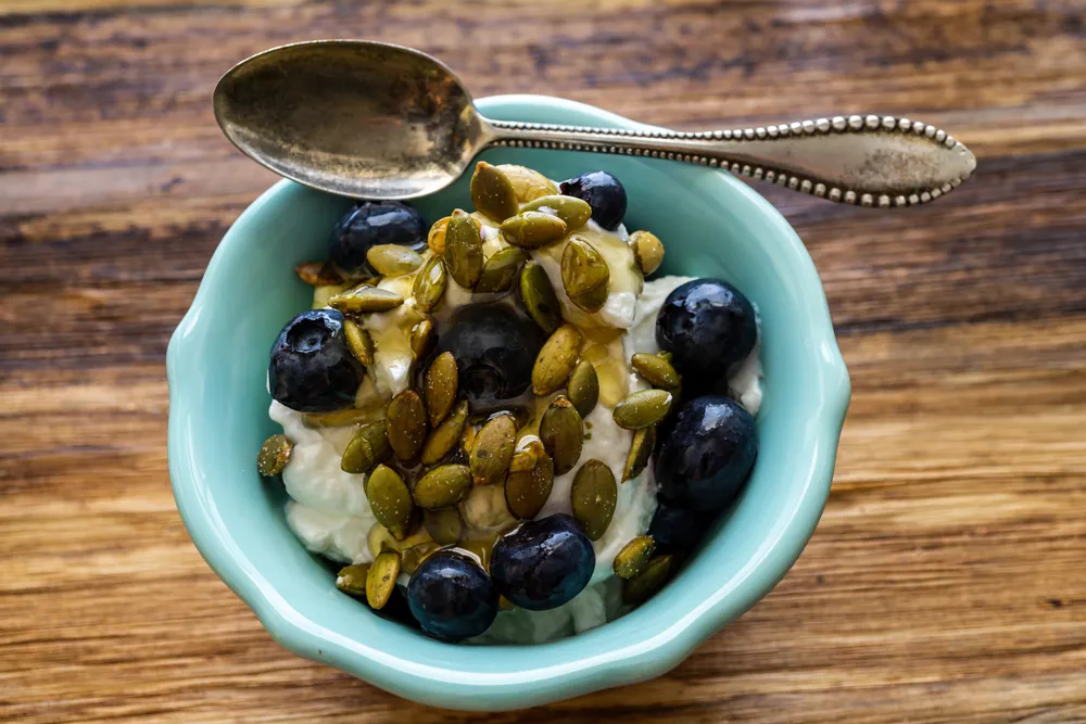 Greek yogurt with pumpkin seeds