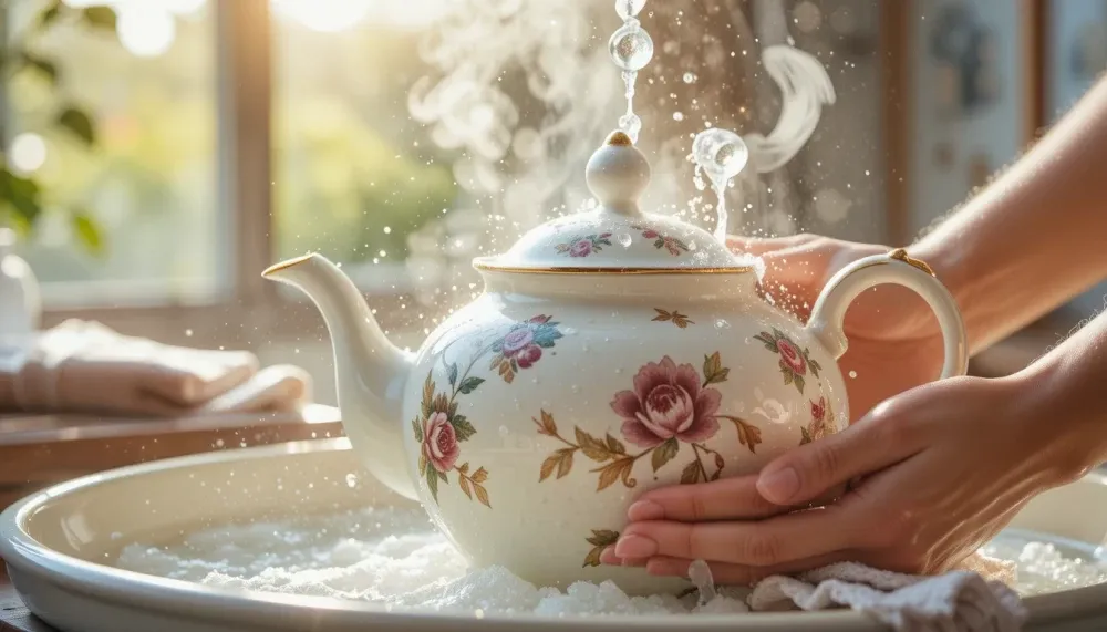 رفع لکه چای از قوری