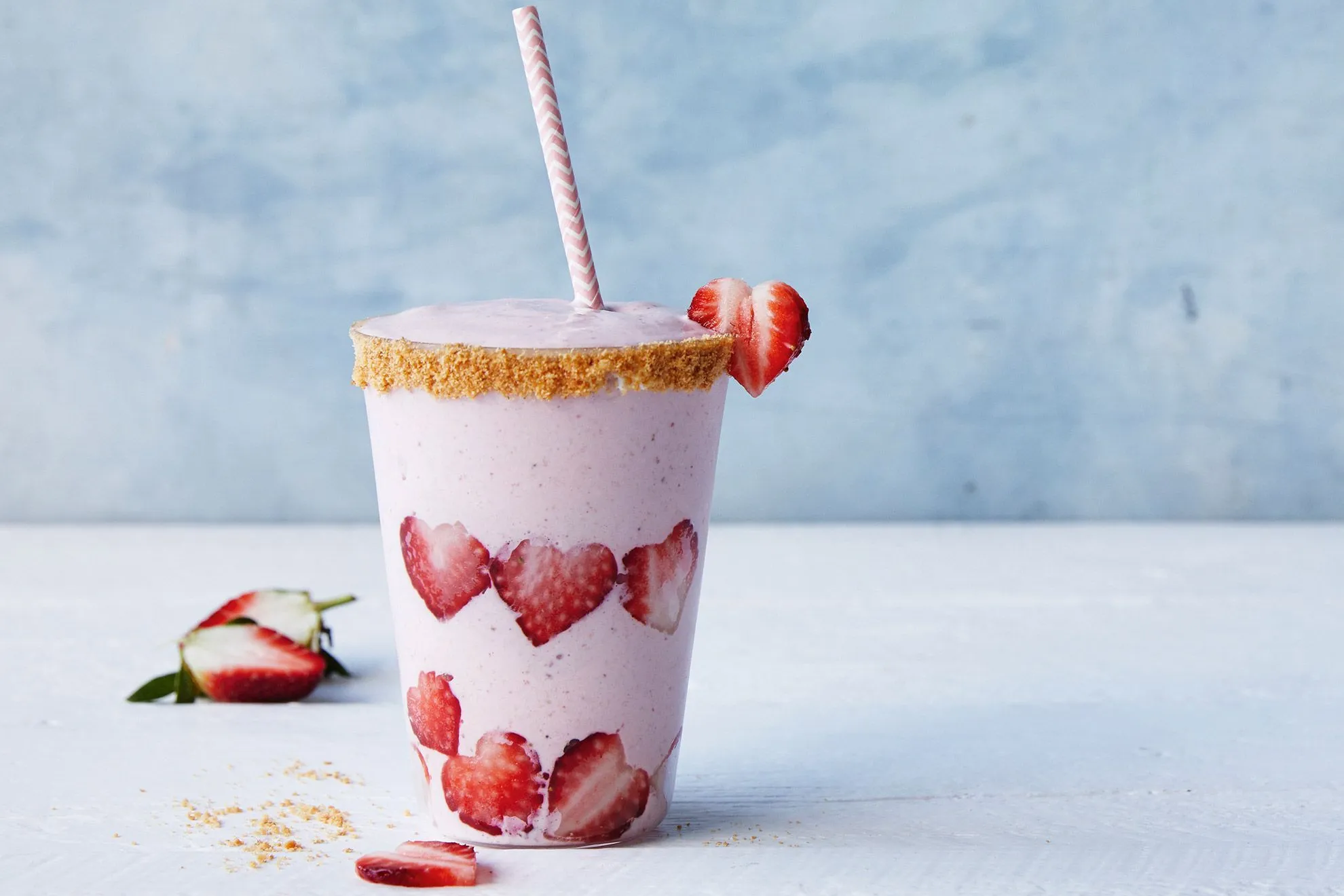 Cheese and strawberry smoothie 1