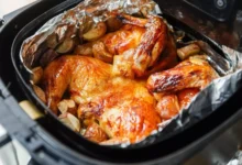 بال مرغ در سرخ کن بدون روغن