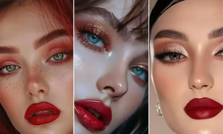 ترندهای میکاپ با رژلب قرمز