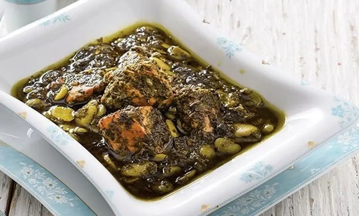 خورش باقلا سبز لبنانی