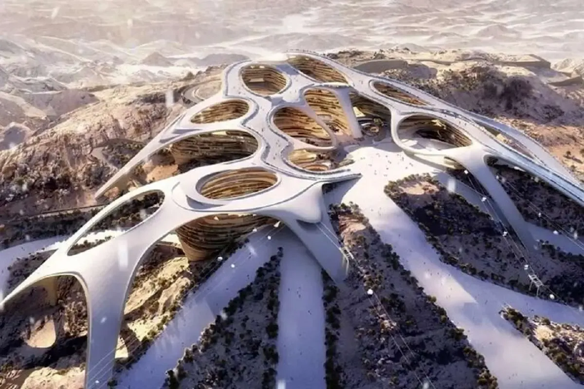 پیست اسکی بن سلمان وسط بیابان عکس