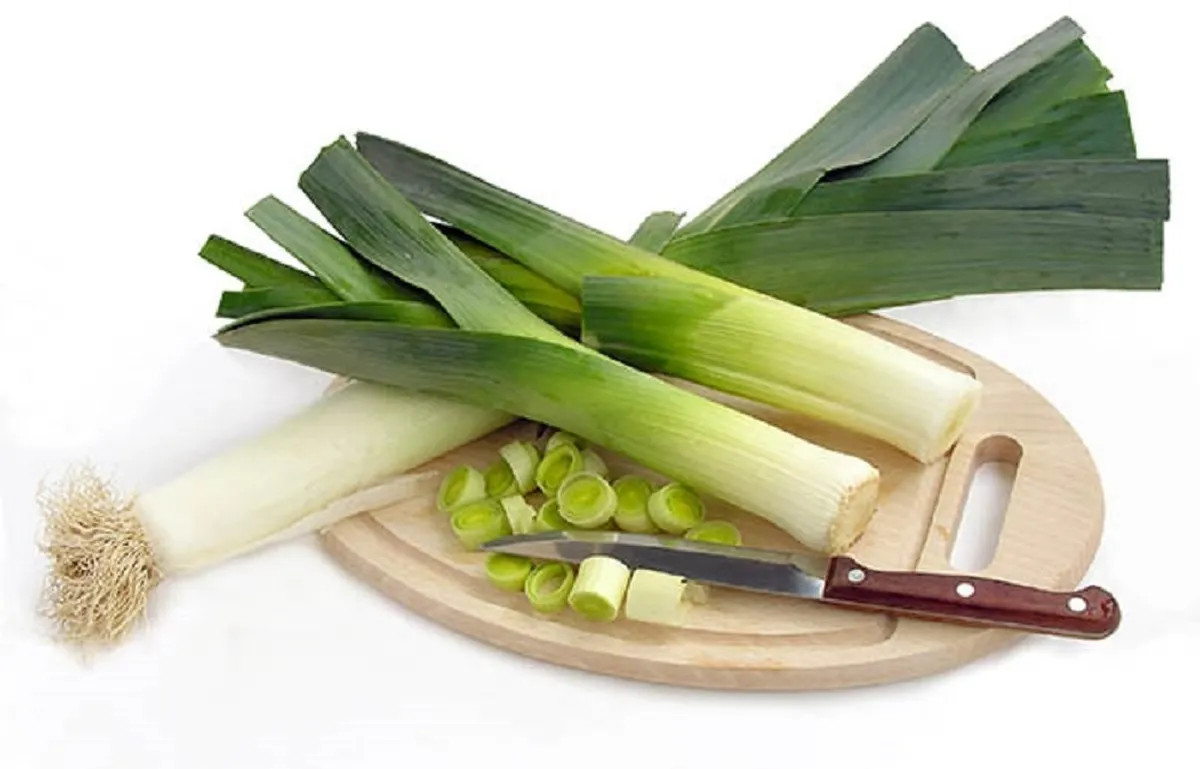 Drying leeks
