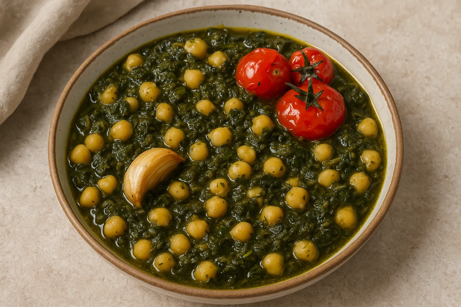 خوراک گیاهی نخود با رایحه سبزی خشک و سیر