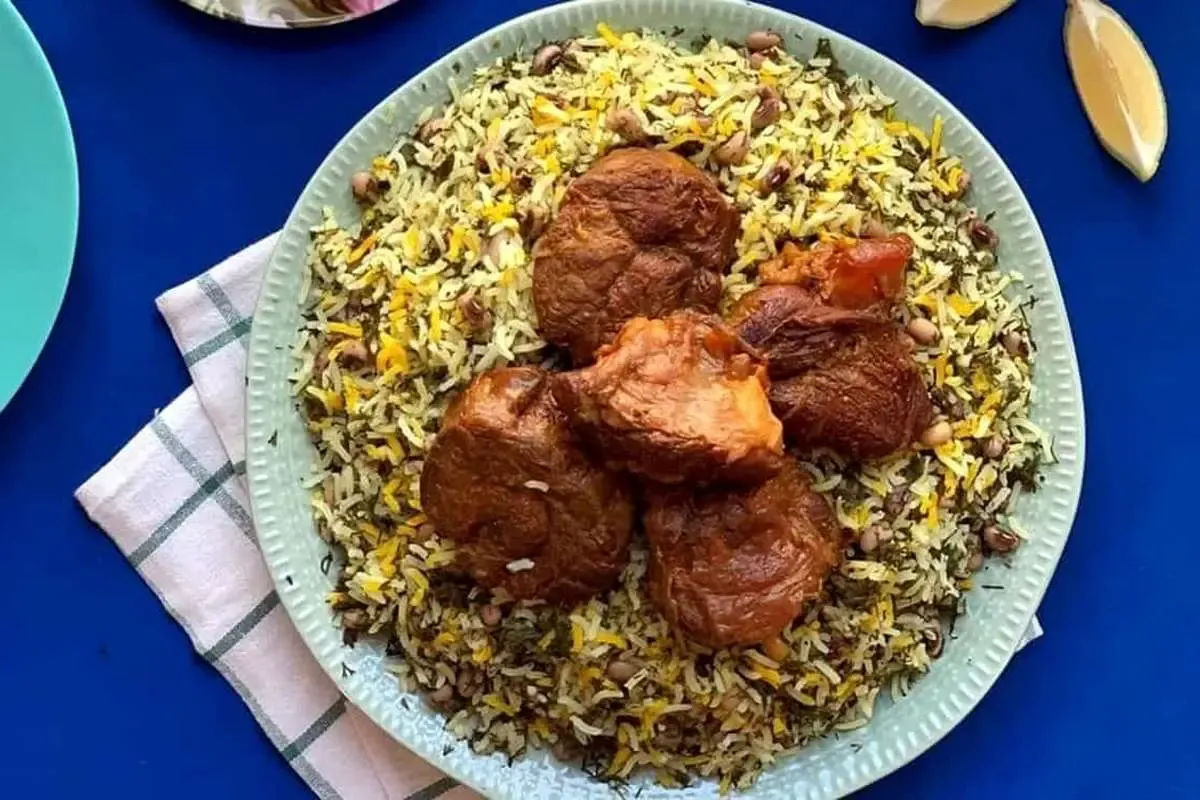 لوبیا پلو شیرازی