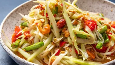 طرز تهیه سالاد تایلندی با سس بادام زمینی