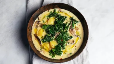 طرز تهیه سوپ قارچ و کلم پیچ