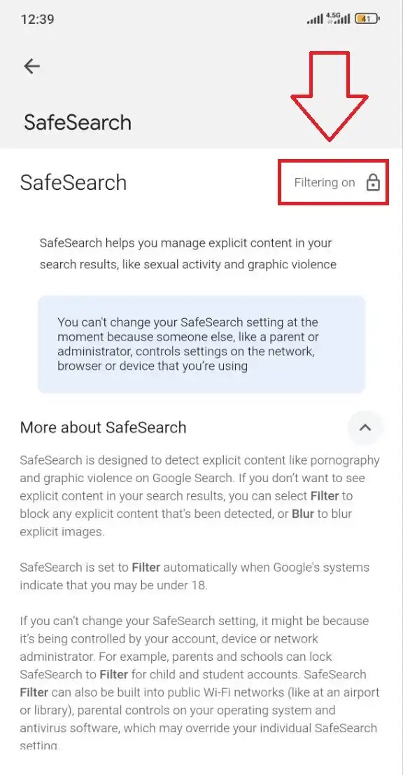 غیرفعال کردن SafeSearch