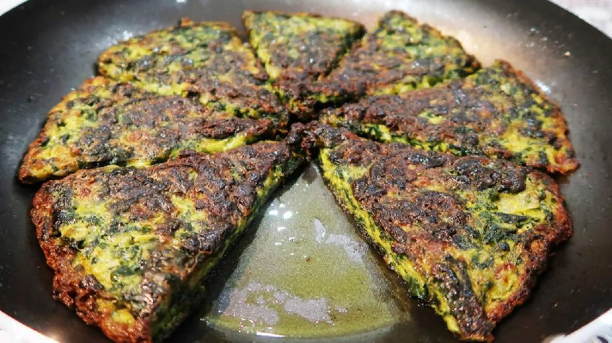 کوکوی اسفناج و سیب زمینی