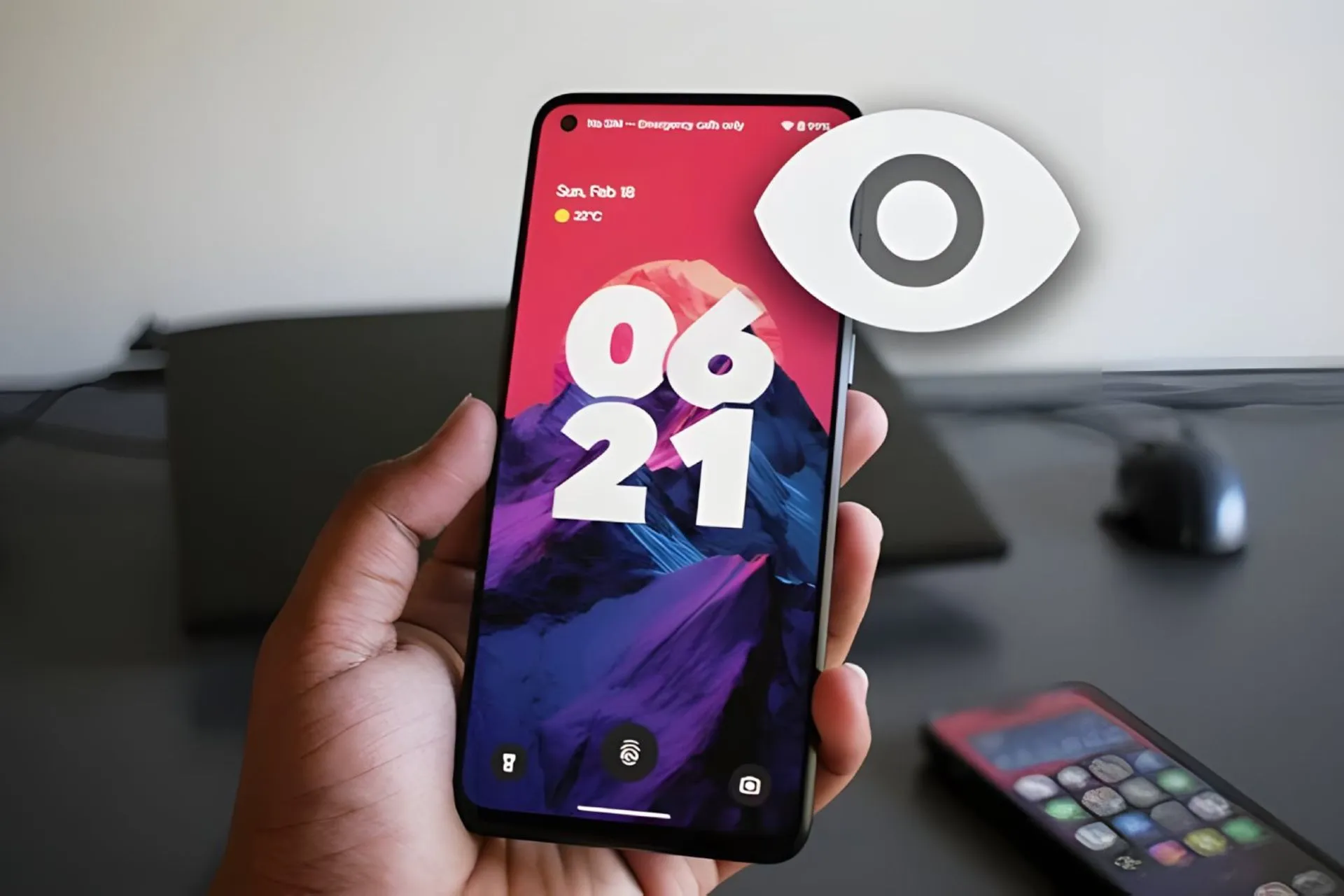 نماد چشم در گوشی‌ های سامسونگ