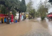 بارش شدید باران و سیل در ازمیر