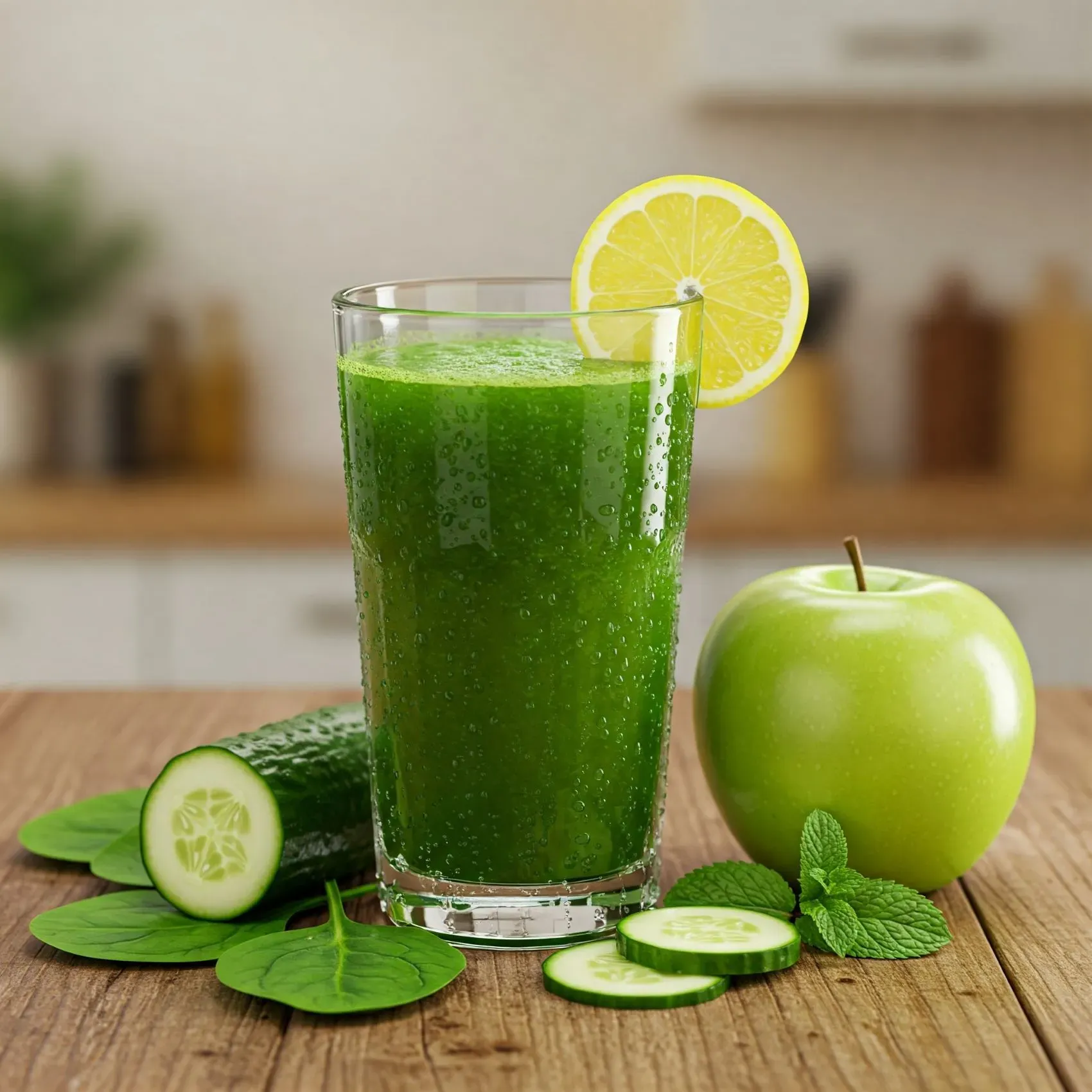 طرز تهیه اسموتی خیار و سیب سبز1