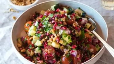 طرز تهیه سالاد زیتون و گردو با رب انار