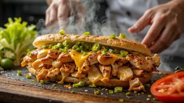 طرز تهیه ساندویچ مرغ هالوپینو1