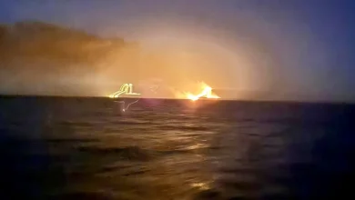 انفجار و آتش‌سوزی در یک نفتکش در آب‌های کوجاالی