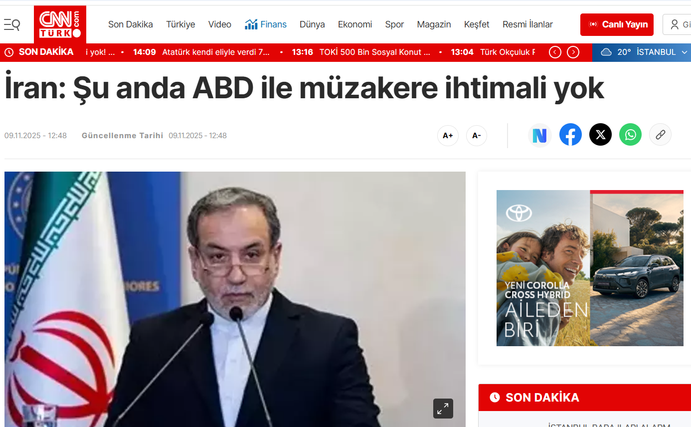 عراقچی: در حال حاضر هیچ احتمالی برای مذاکره با آمریکا وجود ندارد