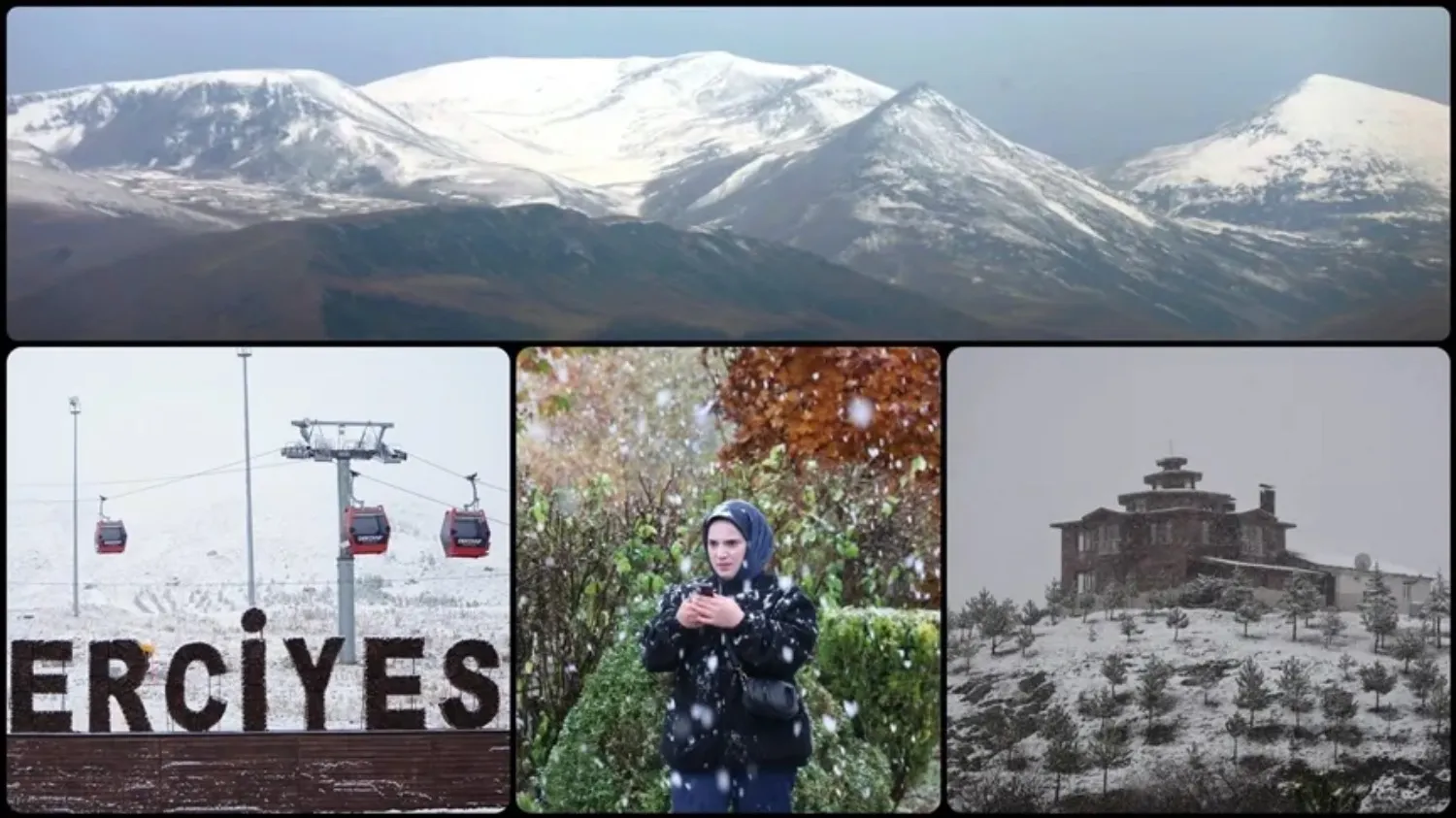 بارش برف در قلههای آناتولی مرکزی