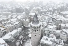 بارش برف در استانبول