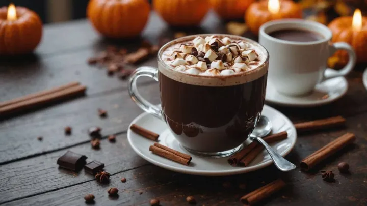 طرز تهیه هات‌ چاکلت کدو حلوایی1