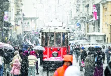 برف و باران در راه استانبول